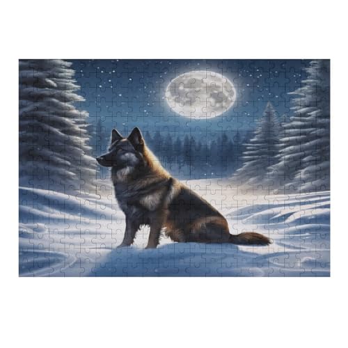 Puzzle für Erwachsene, 1000 Teile, Wolf-Puzzles für Erwachsene und Kinder, Holzbrett-Puzzle, Familiendekoration, 75 x 50 cm, 316g343 von GDFWB