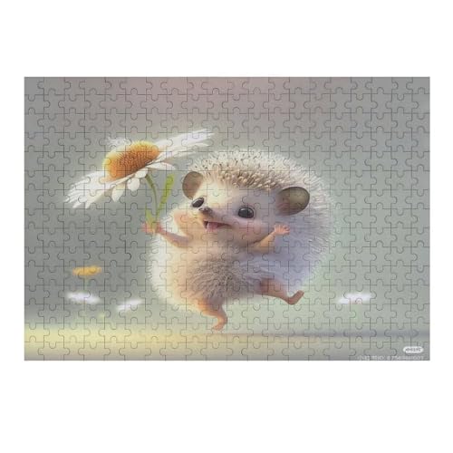 Puzzle für Erwachsene, niedlicher Igel, 1000 Teile, Holzpuzzle für Erwachsene und Kinder, herausforderndes Spiel, 75 x 50 cm, 488g515 von GDFWB