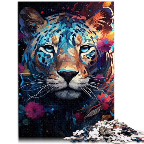 Puzzle für Erwachsene mit 500 Teilen, Die farbenfrohe Psychedelia von Galaxy Leopard, Geeignet für Erwachsene und Kinder ab 12 Jahren, Holzpuzzle, lustige Spiele für die ganze Familie,52 * 38cm von GDFWB