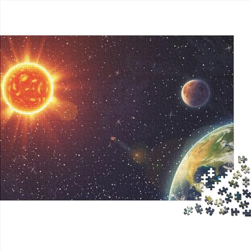 Puzzle mit 300 Teilen zum Thema „Kosmische Planeten“ für Erwachsene, Puzzle „Sonne und Planeten“, 300-teiliges, schwieriges Puzzle, Premium-Puzzle für die Heimdekoration, 300 Teile, 38 x 26 cm von GDFWB