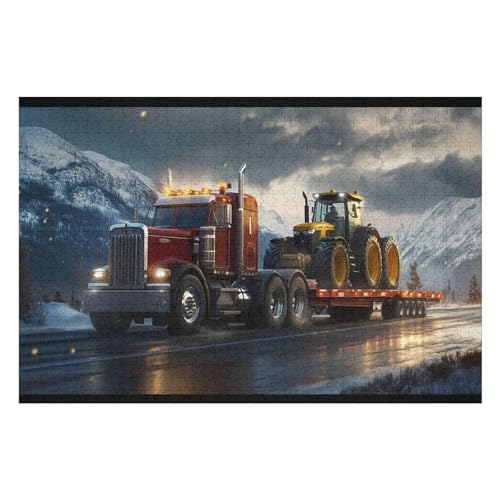 PuzzleBig Truck Holzpuzzle, Lernagame, Schwierige Herausforderung, Puzzle Für Kinder Und Erwachsene, 1000 PCS-38 * 52cm von GDFWB