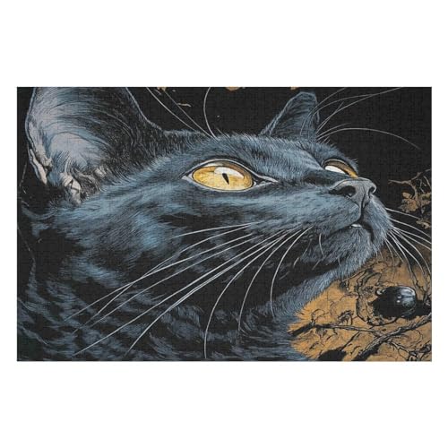 PuzzleBlack Cat Holzpuzzle, Lernagame, Schwierige Herausforderung, Puzzle Für Kinder Und Erwachsene, 1000 PCS von GDFWB