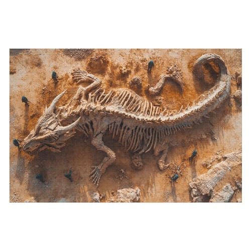 PuzzleDragon Skeleton Holzpuzzle, Lernagame, Schwierige Herausforderung, Puzzle Für Kinder Und Erwachsene, 1000 PCS38*52cm von GDFWB