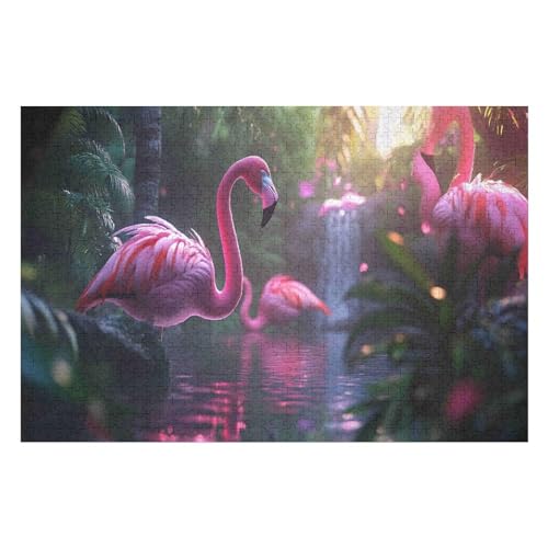 PuzzleFlamingo Holzpuzzle, Lernagame, Schwierige Herausforderung, Puzzle Für Kinder Und Erwachsene, 1000 PCS 26 * 38cm von GDFWB