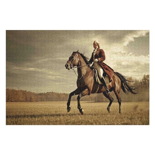 PuzzleGeorge Riding A Horse Holzpuzzle, Lernagame, Schwierige Herausforderung, Puzzle Für Kinder Und Erwachsene, 1000 PCS26*38cm von GDFWB