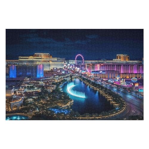 PuzzleLas Vegas Holzpuzzle, Lernagame, Schwierige Herausforderung, Puzzle Für Kinder Und Erwachsene, 1000 PCS—38 * 26cm von GDFWB