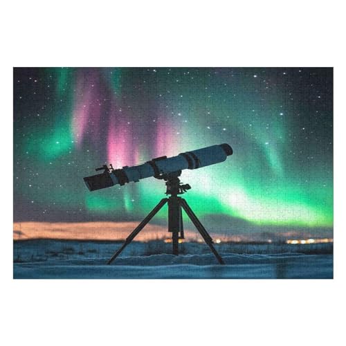 PuzzleNorthern Lights in Norway Holzpuzzle, Lernagame, Schwierige Herausforderung, Puzzle Für Kinder Und Erwachsene, 1000 PCS—52 * 38cm von GDFWB