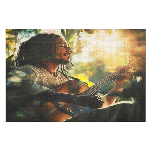 PuzzleReggae Bob Marley Holzpuzzle, Lernagame, Schwierige Herausforderung, Puzzle Für Kinder Und Erwachsene, 1000 PCS von GDFWB