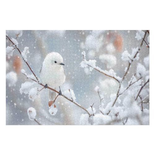 PuzzleSnow White Bird Holzpuzzle, Lernagame, Schwierige Herausforderung, Puzzle Für Kinder Und Erwachsene, 1000 PCS38*52cm von GDFWB