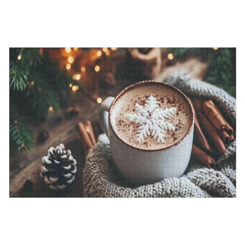 PuzzleSnowflake Coffee Holzpuzzle, Lernagame, Schwierige Herausforderung, Puzzle Für Kinder Und Erwachsene, 1000 PCS26*38cm von GDFWB