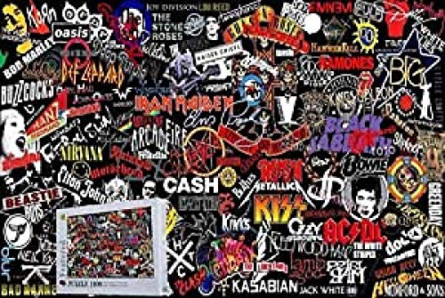 Puzzles, Holzpuzzle 1000 Teile, Top Rock Band Logo, Holzpuzzle, Kunst, Lernspielzeug, Geschenke, Gehirn-Challenge-Puzzle, 75 x 50 cm von GDFWB