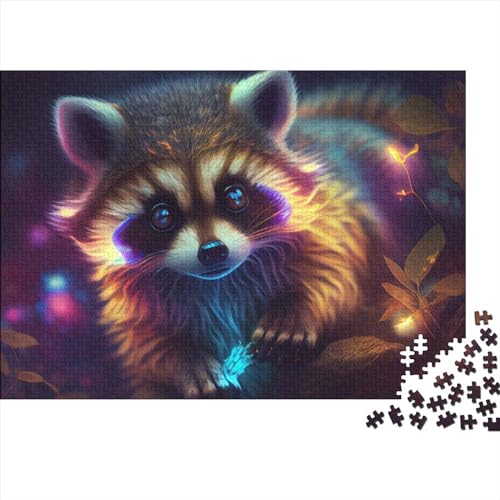 Puzzles 1000 Pieces Fantasy Animal Raccoon Puzzle Adults and Children Puzzles Difficulty Level Puzzles Games Puzzle 75 * 50cmD8T411K von GDFWB