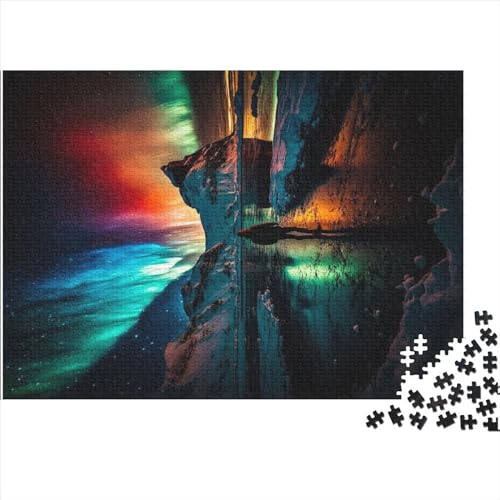 Puzzles Northern Lights 500 Pieces Wooden Puzzles and The Jigsaw for Adults Wood Puzzle for Adults& Teens Age 12 Years Up 500pcs 52 * 38cm von GDFWB