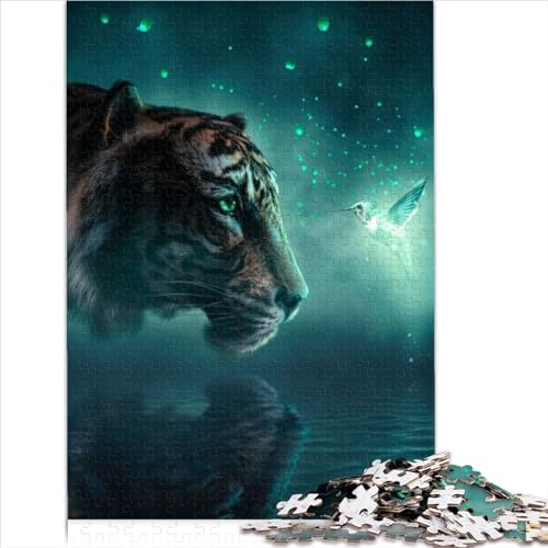 Puzzles for Adults, Tiger and Hummingbird, 1000 Piece Puzzles for Adults, Teenagers and Children, Wooden Puzzles, Good Gift for Adults and Children 75 * 50cmD8T478K von GDFWB