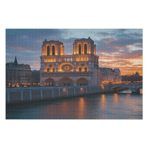 Puzzles for Adults Notre Dame De Paris Stress Relief Family Puzzle Game with Full Size Poster Puzzle Children Educational Game Toy Gift 1000 PCS von GDFWB