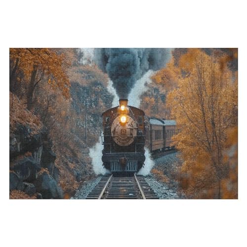 Puzzles for Adults Old Steam Train Stress Relief Family Puzzle Game with Full Size Poster Puzzle Children Educational Game Toy Gift 2000 PCS70*100cm von GDFWB