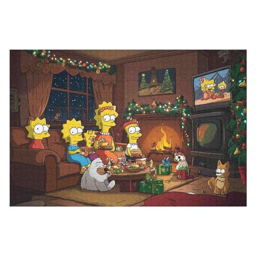 Puzzles for Adults The Simpsons Stress Relief Family Puzzle Game with Full Size Poster Puzzle Children Educational Game Toy Gift 1000 PCS von GDFWB