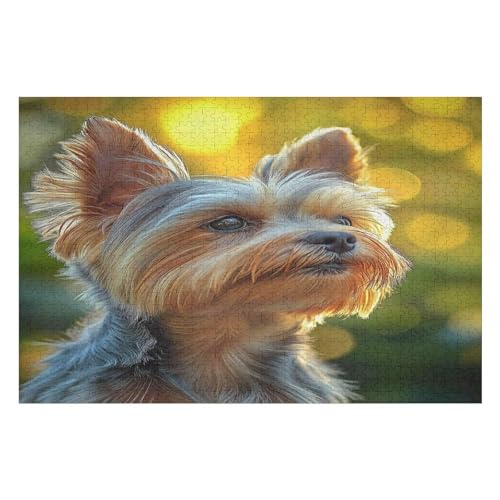 Puzzles for Adults Yorkshire Terrier Stress Relief Family Puzzle Game with Full Size Poster Puzzle Children Educational Game Toy Gift 1000 PCS 50 * 70cm von GDFWB