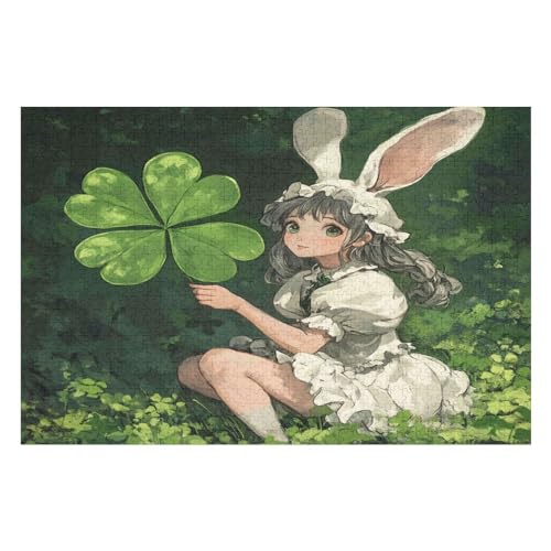 Rabbit Girl Poster – Fortgeschrittenes 2000-teiliges Puzzle Für Erwachsene 2000 PCS von GDFWB