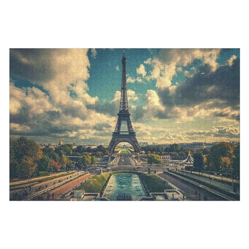 Rätsel Für Erwachsene, Eiffel Tower Anspruchsvolles Puzzle, Heimdekor-Geschenk, 1000 Teile 1000 PCS 75 * 50cm von GDFWB