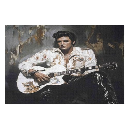 Rätsel Für Erwachsene, Elvis Presley Anspruchsvolles Puzzle, Heimdekor-Geschenk, 1000 Teile 1000 PCS—38 * 26cm von GDFWB