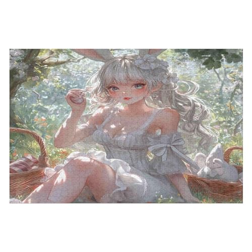 Rätsel Für Erwachsene, Rabbit Girl Anspruchsvolles Puzzle, Heimdekor-Geschenk, 1000 Teile 1000 PCS von GDFWB