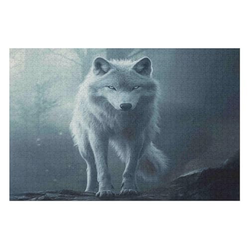 Rätsel Für Erwachsene, Wolf Anspruchsvolles Puzzle, Heimdekor-Geschenk, 1000 Teile 1000 PCS 75 * 50cm von GDFWB