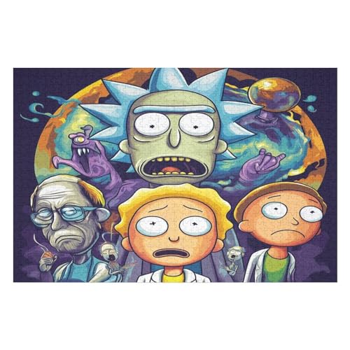 Rick and Morty Kunststil-Puzzle, Umweltfreundlich, 1000 Teile, Satinierte Oberfläche, Lustige Puzzle-Herausforderung Für Erwachsene Und Familien 1000 PCS von GDFWB