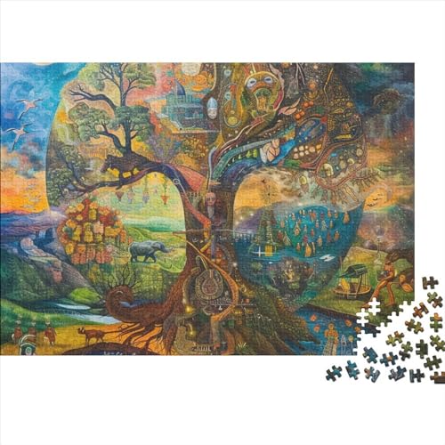 Seltsamer großer Baum, 1000 Puzzleteile für Erwachsene, Puzzle Fantasielandschaft, 1000-teiliges schwieriges Puzzle, Premium-Aktivitätspuzzle für die ganze Familie, 1000 Teile, 75 x 50 cm von GDFWB