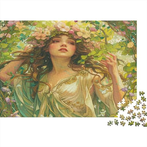 Spring Goddess 1000 Piece Jigsaw Puzzles Home Decoration Flower Princess Puzzle Multi Colour Impossible Puzzles Games Gift Brain Teaser Puzzle Educational Games 1000pcs 75 * 50cm von GDFWB