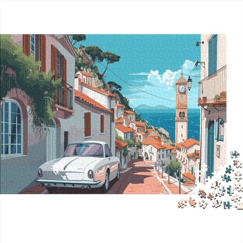 Straßenansicht Puzzle 1000 Teile,Geschicklichkeitsspiel Für Die Ganze Familie,Gebäude Landschaften Puzzles 1000 Teile,Farbenfrohes Holz Puzzle Für Erwachsene 1000pcs （75 * 50cm） von GDFWB