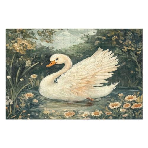 Swan Puzzle, Lustige Aktivität Für Die Ganze Familie, Langlebiger Karton, 2000 Teile, 2000 PCS 70 * 100cm von GDFWB