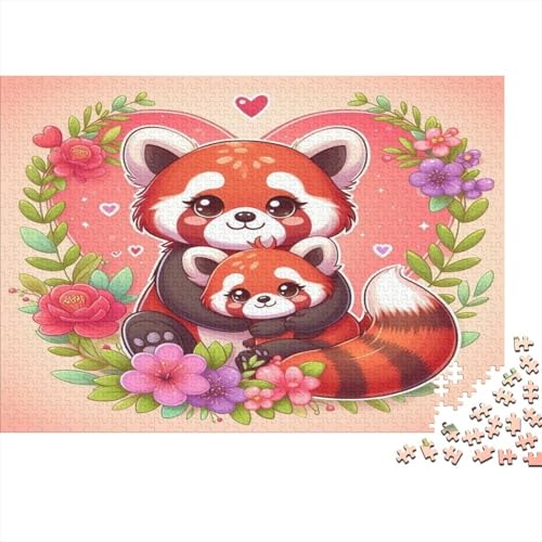 Waschbär Hölzerne Puzzles Wasserfest 1000 Teile DIY-Colourful Puzzle Für Erwachsene Bunt Puzzle Für Erwachsene Puzzle Zur Heimdekoration（75 * 50cm） von GDFWB