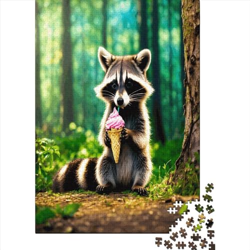 Waschbär Puzzles 1000 Stück Tier Wildtiere Puzzles Für Erwachsene Lernen Lernspielzeug Weihnachten Geburtstag Geschenke 1000pcs （75 * 50cm） von GDFWB