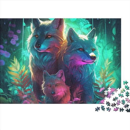 Wolf Art 1000-teiliges Puzzle für Erwachsene Wölfe (wildes Tier) 1000 Puzzles Unmögliches Familienspiel 1000 Teile 75 * 50 cm von GDFWB