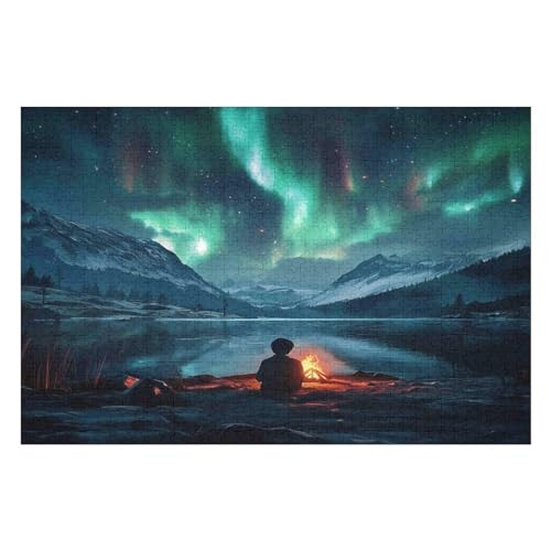 Wood Puzzles Für Erwachsene Und Kinder,Northern Lights in Norway Puzzle Spielzeugset, Familienspiele Home Decor Geschenk 2000 PCS—70 * 100cm von GDFWB