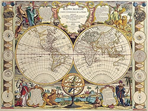 Wooden Puzzle Adult 1000 Pieces Antique World Map 75 * 50cmD8T9K von GDFWB