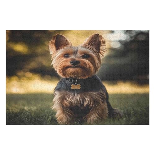 Yorkshire Terrier Kunststil-Puzzle, Umweltfreundlich, 1000 Teile, Satinierte Oberfläche, Lustige Puzzle-Herausforderung Für Erwachsene Und Familien 1000 PCS 50 * 70cm von GDFWB