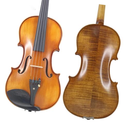 Geigeninstrument Natürliche Geflammte Ahorn-Violine In Voller Größe, Handgefertigtes Violin-Saiten-Musikinstrument, Ebenholz-Spannkoffer-Bogen (Color : 1/4) von GDINYONGZE