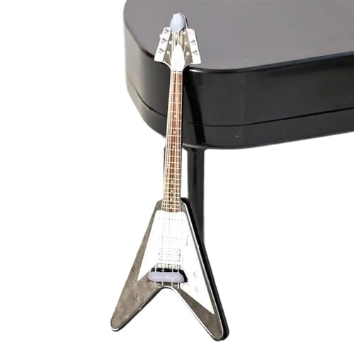 Mini Gitarre Musical Elektrische Gitarren Miniatur Instrument Modell Haus Möbel Hause Dekoration(Black) von GDINYONGZE