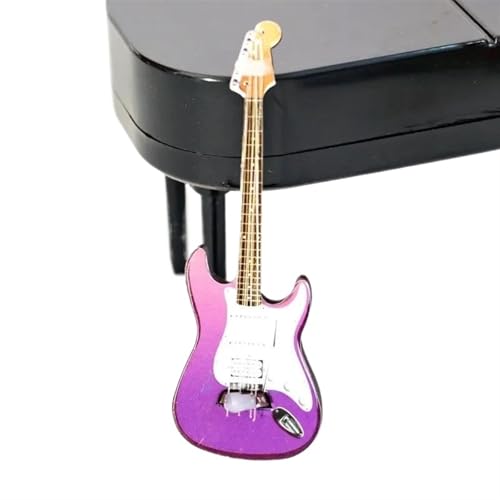 Mini Gitarre Musical Elektrische Gitarren Miniatur Instrument Modell Haus Möbel Hause Dekoration(Purple) von GDINYONGZE