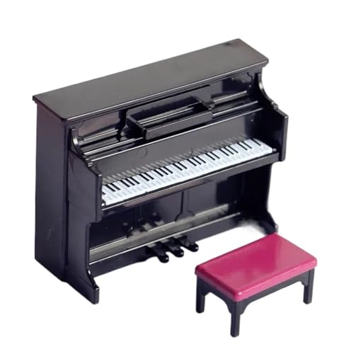 Mini-Klavier Mit Hocker Musikinstrumentenmodell Für Hauszubehör Dekor Miniatur-Klavierset(Black a) von GDINYONGZE