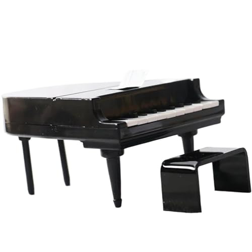 Mini-Klavier Mit Hocker Musikinstrumentenmodell Für Hauszubehör Dekor Miniatur-Klavierset(Black b) von GDINYONGZE