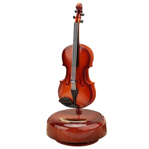 Spieluhr Spieluhr Rotierende Ornamente Geschenk Musikinstrument Modell Pipa Gitarre Violine Spieluhr(Violin) von GDINYONGZE