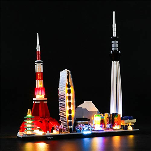 GEAMENT LED-Licht-Set für Architecture Skylines Tokio (Tokyo) – Kompatibel mit Lego 21051 Tokyo Bausteine Modell (Modell-Set Nicht enthalten) von GEAMENT