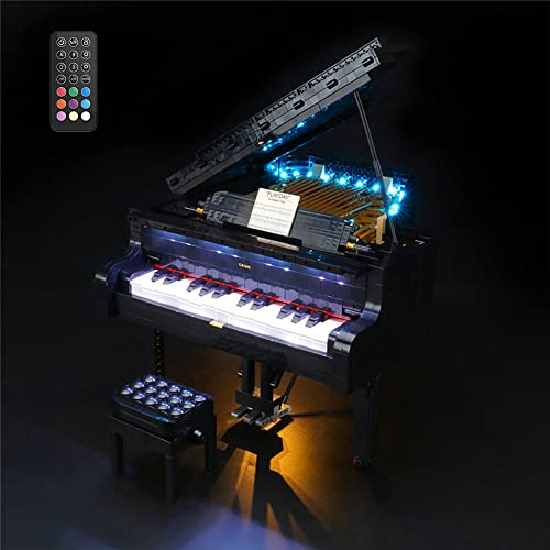 GEAMENT LED Licht-Set (Fernbedienung) Kompatibel mit Konzertflügel Bauset für Erwachsene (Grand Piano) - Beleuchtungsset für Ideas 21323 (Modell-Set Nicht enthalten) von GEAMENT