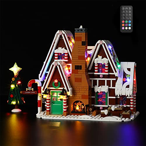 GEAMENT LED Licht-Set (Fernbedienung) Kompatibel mit Lebkuchenhaus (Gingerbread House) - Beleuchtungsset für Creator 10267 (Modell-Set Nicht enthalten) von GEAMENT