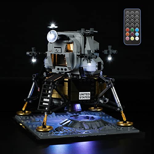 GEAMENT LED Licht-Set (Fernbedienung) Kompatibel mit Lego NASA Apollo 11 Moon Landing Barrier - Beleuchtungsset für Creator 10266 (Modell-Set Nicht enthalten) von GEAMENT