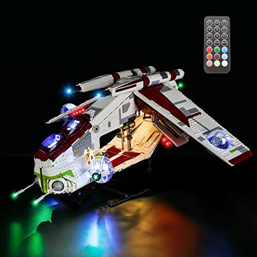 GEAMENT LED Licht-Set (Fernbedienung) Kompatibel mit Republic Gunship - Beleuchtungsset für Star Wars 75309 Baumodell (Modell-Set Nicht enthalten) von GEAMENT