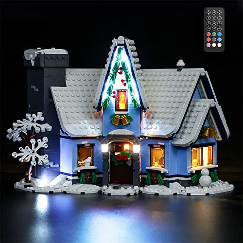 GEAMENT LED Licht-Set (Fernbedienung) Kompatibel mit Lego Winter Village Collections Santas Visit - Beleuchtungsset für Creator 10293 (Modell-Set Nicht enthalten) von GEAMENT